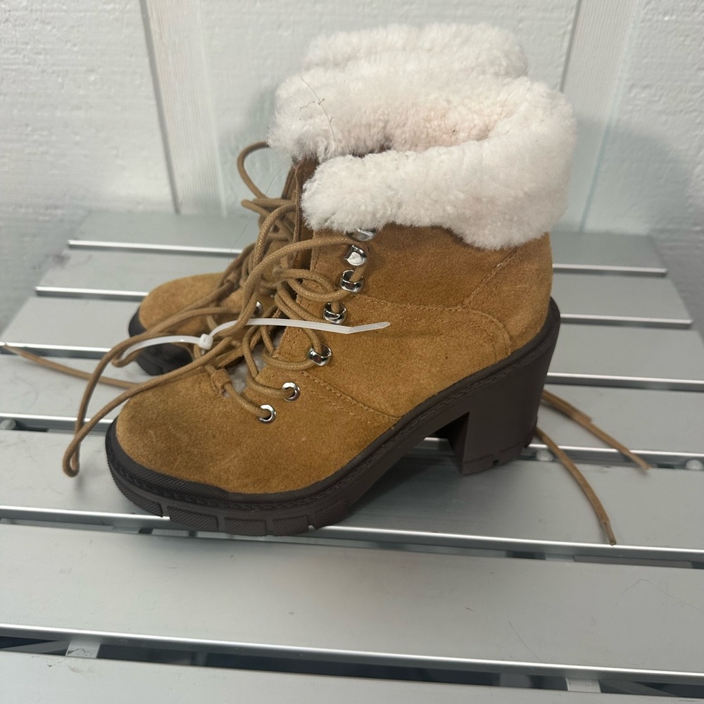 MARC FISHER LTD Mlvacinta Leather Shearling Booties Size 5 NWOT - Picture 7 of 9